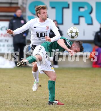 Fussball Regionalliga. Feldkirchen gegen St. Florian. Mathias Regal (Feldkirchen), Gabriel Schneider (St. Florian). Feldkirchen, am 1.4.2013.
Foto: Kuess
---
pressefotos, pressefotografie, kuess, qs, qspictures, sport, bild, bilder, bilddatenbank