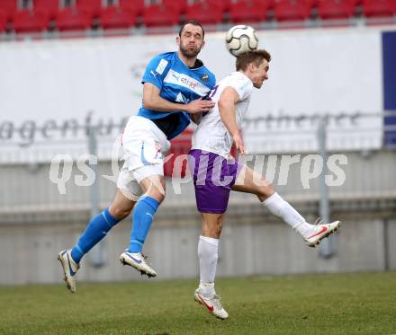 Fussball Regionalliga. SK Austria Klagenfurt gegen VSV. Peter Pucker,  (Austria Klagenfurt), Christian Prawda (VSV). Klagenfurt, 5.4.2013.
Foto: Kuess
---
pressefotos, pressefotografie, kuess, qs, qspictures, sport, bild, bilder, bilddatenbank