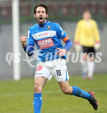 Fussball Regionalliga. SK Austria Klagenfurt gegen VSV. Torjubel Mario Ramusch (VSV). Klagenfurt, 5.4.2013.
Foto: Kuess
---
pressefotos, pressefotografie, kuess, qs, qspictures, sport, bild, bilder, bilddatenbank