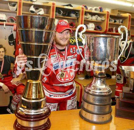 EBEL. Eishockey Bundesliga. EC KAC gegen PC Vienna Capitals.. Meisterjubel Tomislav Zanoski (Meister KAC). Klagenfurt, am 4.5.2013.
Foto: Kuess 


---
pressefotos, pressefotografie, kuess, qs, qspictures, sport, bild, bilder, bilddatenbank