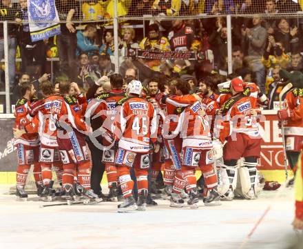 EBEL. Eishockey Bundesliga. EC KAC gegen PC Vienna Capitals.. Meisterjubel (Meister KAC). Klagenfurt, am 4.5.2013.
Foto: Kuess 


---
pressefotos, pressefotografie, kuess, qs, qspictures, sport, bild, bilder, bilddatenbank