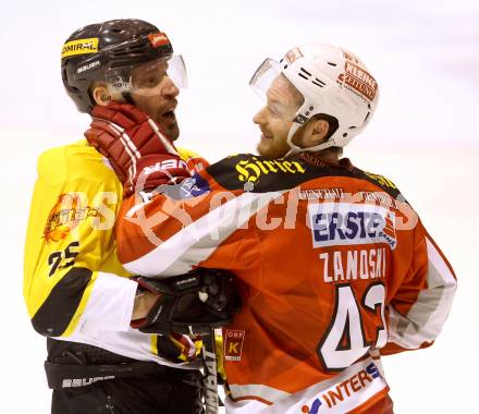 EBEL. Eishockey Bundesliga. EC KAC gegen PC Vienna Capitals.. Tomislav Zanoski, (KAC),  Benoit Gratton (Caps).. Klagenfurt, am 4.5.2013.
Foto: Kuess 


---
pressefotos, pressefotografie, kuess, qs, qspictures, sport, bild, bilder, bilddatenbank