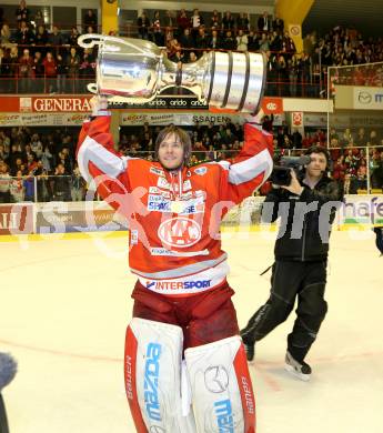 EBEL. Eishockey Bundesliga. EC KAC gegen PC Vienna Capitals.. Meisterjubel Rene Swette (Meister KAC). Klagenfurt, am 4.5.2013.
Foto: Kuess 


---
pressefotos, pressefotografie, kuess, qs, qspictures, sport, bild, bilder, bilddatenbank