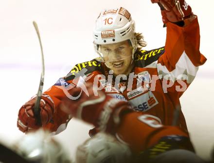 EBEL. Eishockey Bundesliga. EC KAC gegen PC Vienna Capitals..  Jubel Tyler Scofield (KAC). Klagenfurt, am 4.5.2013.
Foto: Kuess 


---
pressefotos, pressefotografie, kuess, qs, qspictures, sport, bild, bilder, bilddatenbank