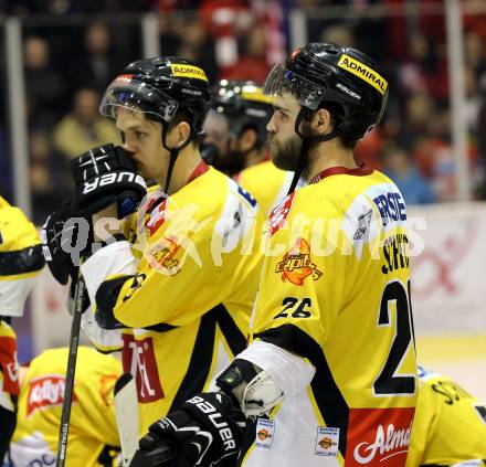 EBEL. Eishockey Bundesliga. EC KAC gegen PC Vienna Capitals.. Vienna Capitals enttaeuscht. Klagenfurt, am 4.5.2013.
Foto: Kuess 


---
pressefotos, pressefotografie, kuess, qs, qspictures, sport, bild, bilder, bilddatenbank