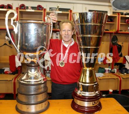 EBEL. Eishockey Bundesliga. EC KAC gegen PC Vienna Capitals.. Meisterjubel Karl Klemen (Meister KAC). Klagenfurt, am 4.5.2013.
Foto: Kuess 


---
pressefotos, pressefotografie, kuess, qs, qspictures, sport, bild, bilder, bilddatenbank