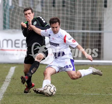 Fussball Regionalliga. SAK gegen Pasching. Koenig Helmut (SAK), Perchtold Marco (Pasching). Klagenfurt, am 6.4.2013.
Foto: Kuess
---
pressefotos, pressefotografie, kuess, qs, qspictures, sport, bild, bilder, bilddatenbank