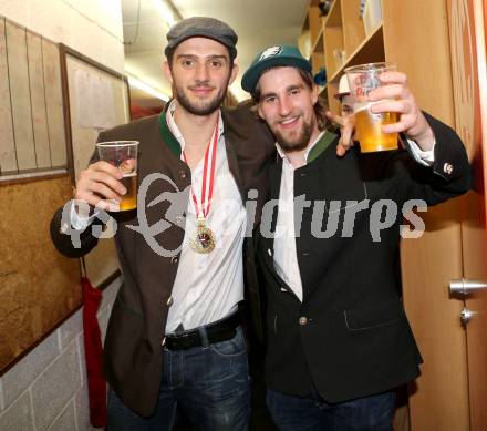 EBEL. Eishockey Bundesliga. Wolf Imrich, Stefan Schumnig. Klagenfurt, am 8.4.2013.
Foto: Kuess 


---
pressefotos, pressefotografie, kuess, qs, qspictures, sport, bild, bilder, bilddatenbank