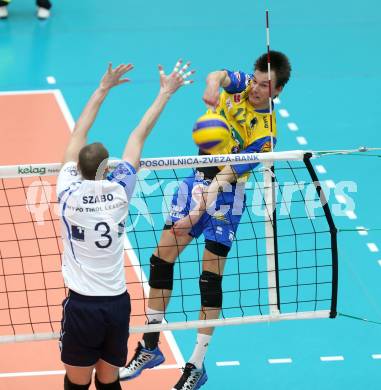 Volleyball. AVL Finalspiel. Aich/Dob gegen Hypo Tirol. Wlodarczyk Wojciech (Aich/Dob). Bleiburg, 10.4.2013.
Foto: Kuess

---
pressefotos, pressefotografie, kuess, qs, qspictures, sport, bild, bilder, bilddatenbank