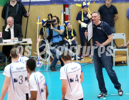 Volleyball. AVL Finalspiel. Aich/Dob gegen Hypo Tirol. Trainer Stefan Chrtiansky  (Tirol). Bleiburg, 10.4.2013.
Foto: Kuess

---
pressefotos, pressefotografie, kuess, qs, qspictures, sport, bild, bilder, bilddatenbank