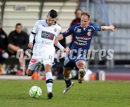 Fussball Regionalliga. VSV gegen Kalsdorf. Sandro Ebner (VSV), Markus Gsellmann (Kalsdorf). Villach, am 12.4.2013.
Foto: Kuess
---
pressefotos, pressefotografie, kuess, qs, qspictures, sport, bild, bilder, bilddatenbank