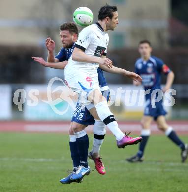 Fussball Regionalliga. VSV gegen Kalsdorf. Emre Okatan (VSV), Gerald Saeumel (Kalsdorf). Villach, am 12.4.2013.
Foto: Kuess
---
pressefotos, pressefotografie, kuess, qs, qspictures, sport, bild, bilder, bilddatenbank