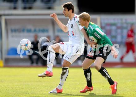 Fussball. Bundesliga. RZ Pellets WAC gegen SV Josko Ried.  Mihret Topcagic, (WAC), Marcel Ziegl   (Ried). Wolfsberg, 13.4.2013.
Foto: Kuess

---
pressefotos, pressefotografie, kuess, qs, qspictures, sport, bild, bilder, bilddatenbank