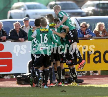 Fussball. Bundesliga. RZ Pellets WAC gegen SV Josko Ried.  Torjubel Ried. Wolfsberg, 13.4.2013.
Foto: Kuess

---
pressefotos, pressefotografie, kuess, qs, qspictures, sport, bild, bilder, bilddatenbank