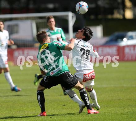 Fussball. Bundesliga. RZ Pellets WAC gegen SV Josko Ried.   David De Paula, (WAC), Thomas Hinum  (Ried). Wolfsberg, 13.4.2013.
Foto: Kuess

---
pressefotos, pressefotografie, kuess, qs, qspictures, sport, bild, bilder, bilddatenbank