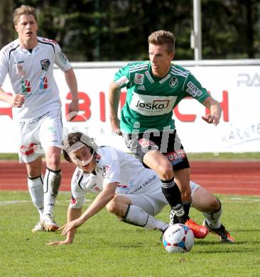 Fussball. Bundesliga. RZ Pellets WAC gegen SV Josko Ried.  Dario Baldauf,  (WAC), Thomas Hinum  (Ried). Wolfsberg, 13.4.2013.
Foto: Kuess

---
pressefotos, pressefotografie, kuess, qs, qspictures, sport, bild, bilder, bilddatenbank