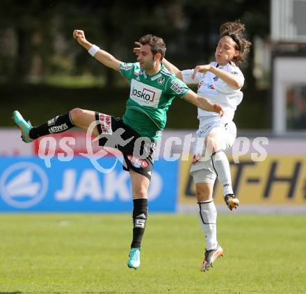 Fussball. Bundesliga. RZ Pellets WAC gegen SV Josko Ried.  Dario Baldauf, (WAC), Ignacio Rodriguez-Ortiz   (Ried). Wolfsberg, 13.4.2013.
Foto: Kuess

---
pressefotos, pressefotografie, kuess, qs, qspictures, sport, bild, bilder, bilddatenbank