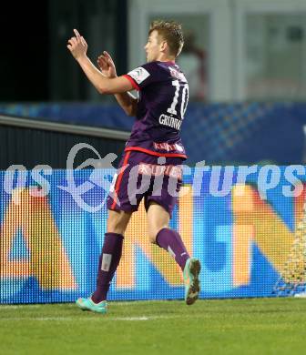 Fussball. OEB Cup.  RZ Pellets WAC gegen Austria Wien.  Torjubel Alexander Gruenwald (Austria Wien). Wolfsberg, 17.4.2013.
Foto: Kuess

---
pressefotos, pressefotografie, kuess, qs, qspictures, sport, bild, bilder, bilddatenbank