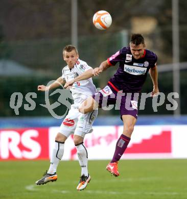 Fussball. Bundesliga. RZ Pellets WAC gegen Austria Wien.  Manuel Kerhe,  (WAC), James Holland  (Austria Wien). Wolfsberg, 17.4.2013.
Foto: Kuess

---
pressefotos, pressefotografie, kuess, qs, qspictures, sport, bild, bilder, bilddatenbank