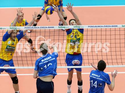 Volleyball. AVL Finalspiel. Aich/Dob gegen Hypo Tirol. GRUT Andrej, CSOMA KrisztiÃ n (Aich/Dob). Bleiburg, 17.4.2013.
Foto: Kuess

---
pressefotos, pressefotografie, kuess, qs, qspictures, sport, bild, bilder, bilddatenbank