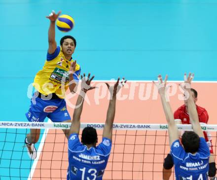 Volleyball. AVL Finalspiel. Aich/Dob gegen Hypo Tirol. DE SOUSA SEQUEIRA Valdir, KROISS Philipp (Aich/Dob). Bleiburg, 17.4.2013.
Foto: Kuess

---
pressefotos, pressefotografie, kuess, qs, qspictures, sport, bild, bilder, bilddatenbank