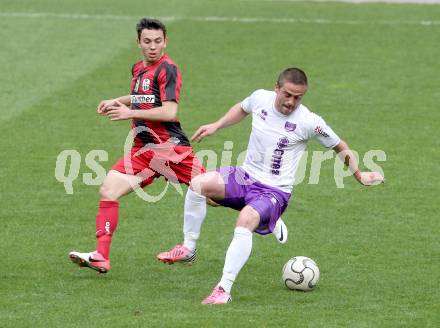 Fussball Regionalliga. SK Austria Klagenfurt gegen LASK. Grega Triplat,  (Austria Klagenfurt), Varga  Attila Benjamin (LASK). Klagenfurt, 20.4.2013.
Foto: Kuess
---
pressefotos, pressefotografie, kuess, qs, qspictures, sport, bild, bilder, bilddatenbank