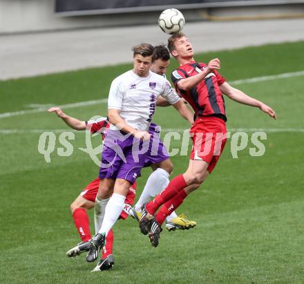 Fussball Regionalliga. SK Austria Klagenfurt gegen LASK. Michael Tschemernjak, Alexander Percher, (Austria Klagenfurt), Florian Templ  (LASK). Klagenfurt, 20.4.2013.
Foto: Kuess
---
pressefotos, pressefotografie, kuess, qs, qspictures, sport, bild, bilder, bilddatenbank