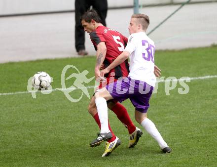 Fussball Regionalliga. SK Austria Klagenfurt gegen LASK. Jakob Hohenberger,  (Austria Klagenfurt), Radovan Vujanovic (LASK). Klagenfurt, 20.4.2013.
Foto: Kuess
---
pressefotos, pressefotografie, kuess, qs, qspictures, sport, bild, bilder, bilddatenbank