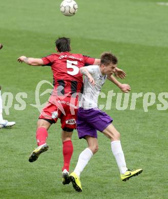 Fussball Regionalliga. SK Austria Klagenfurt gegen LASK. Marco Leininger,  (Austria Klagenfurt), Radovan Vujanovic (LASK). Klagenfurt, 20.4.2013.
Foto: Kuess
---
pressefotos, pressefotografie, kuess, qs, qspictures, sport, bild, bilder, bilddatenbank