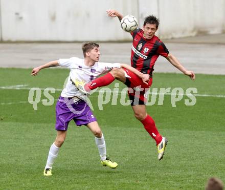 Fussball Regionalliga. SK Austria Klagenfurt gegen LASK. Marco Leininger, (Austria Klagenfurt),Radovan Vujanovic   (LASK). Klagenfurt, 20.4.2013.
Foto: Kuess
---
pressefotos, pressefotografie, kuess, qs, qspictures, sport, bild, bilder, bilddatenbank