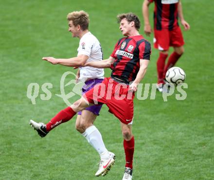 Fussball Regionalliga. SK Austria Klagenfurt gegen LASK. Peter Pucker, (Austria Klagenfurt), Sebastian Schroeger  (LASK). Klagenfurt, 20.4.2013.
Foto: Kuess
---
pressefotos, pressefotografie, kuess, qs, qspictures, sport, bild, bilder, bilddatenbank