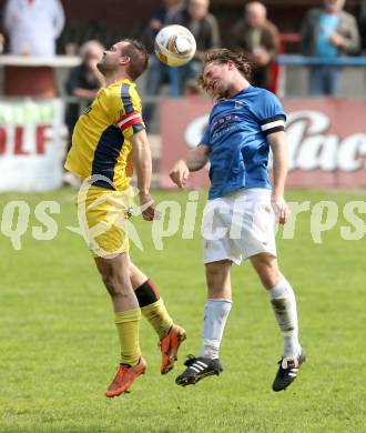 Fussball Unterliga Ost. ASV gegen Wernberg. David Podgornik  (ASV),   Bernhard Wulz (Wernberg). Annabichl, am 21.4.2013.
Foto: Kuess
---
pressefotos, pressefotografie, kuess, qs, qspictures, sport, bild, bilder, bilddatenbank