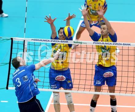 Volleyball. AVL Finalspiel. Aich/Dob gegen Hypo Tirol. Satler Rok, Csoma Krisztian (Aich/Dob). Bleiburg, 24.4.2013.
Foto: Kuess

---
pressefotos, pressefotografie, kuess, qs, qspictures, sport, bild, bilder, bilddatenbank