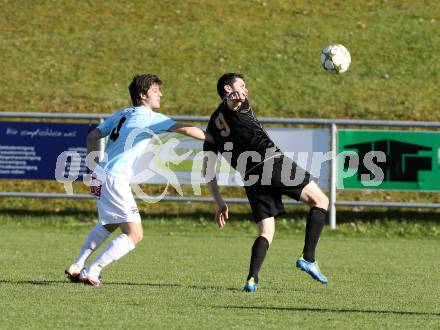 Fussball. Kaerntner Liga. Koettmannsdorf gegen St. Veit. Buergler Stephan (Koettmannsdorf), Groinig Christian (St. Veit). Koettmannsdorf, 24.4.2013.
Foto: Kuess
---
pressefotos, pressefotografie, kuess, qs, qspictures, sport, bild, bilder, bilddatenbank