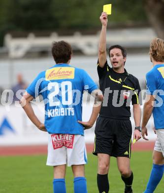 Fussball Regionalliga. VSV gegen Sturm Graz Amateure. Gelbe Karte, Michael Kirisits, Schiedsrichter Maximilian Heyss (VSV). Villach, 26.4.2013.
Foto: Kuess
---
pressefotos, pressefotografie, kuess, qs, qspictures, sport, bild, bilder, bilddatenbank