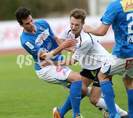 Fussball Regionalliga. VSV gegen Sturm Graz Amateure. Andreas Dlopst,  (VSV), David Schnaderbeck (Graz). Villach, 26.4.2013.
Foto: Kuess
---
pressefotos, pressefotografie, kuess, qs, qspictures, sport, bild, bilder, bilddatenbank