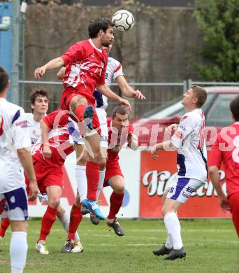 Fussball Regionalliga. SAK gegen DSV Leoben. Kevin Puschl Schliefnig,  (SAK), Hrvoje Tokic (Leoben). Klagenfurt, 27.4.2013.
Foto: Kuess
---
pressefotos, pressefotografie, kuess, qs, qspictures, sport, bild, bilder, bilddatenbank