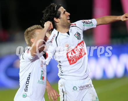 Fussball. OEB Cup.  RZ Pellets WAC gegen SK Puntigamer Sturm Graz.  Torjubel Jacobo, Manuel Kerhe (WAC). Wolfsberg, 27.4.2013.
Foto: Kuess

---
pressefotos, pressefotografie, kuess, qs, qspictures, sport, bild, bilder, bilddatenbank