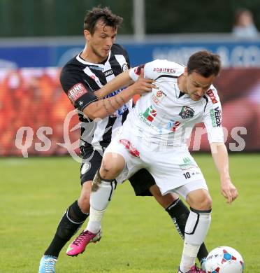 Fussball. Bundesliga.  RZ Pellets WAC gegen SK Puntigamer Sturm Graz.  Michael Liendl,  (WAC), Haris Bukva (Graz). Wolfsberg, 27.4.2013.
Foto: Kuess

---
pressefotos, pressefotografie, kuess, qs, qspictures, sport, bild, bilder, bilddatenbank