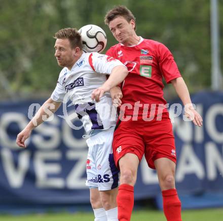 Fussball Regionalliga. SAK gegen DSV Leoben. Darijo Biscan,  (SAK), Stefan Kammerhofer (Leoben),, Klagenfurt, 27.4.2013.
Foto: Kuess
---
pressefotos, pressefotografie, kuess, qs, qspictures, sport, bild, bilder, bilddatenbank