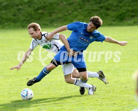 Fussball Unterliga Ost. Ludmannsdorf gegen ASV. Glantschnig Christian (Ludmannsdorf), Sablatnig Christian (ASV). Ludmannsdorf, am 28.4.2013.
Foto: Kuess
---
pressefotos, pressefotografie, kuess, qs, qspictures, sport, bild, bilder, bilddatenbank