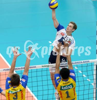 Volleyball. AVL Finalspiel. Aich/Dob gegen Hypo Tirol. Alexander Berger (Tirol). Bleiburg, 30.4.2013.
Foto: Kuess

---
pressefotos, pressefotografie, kuess, qs, qspictures, sport, bild, bilder, bilddatenbank