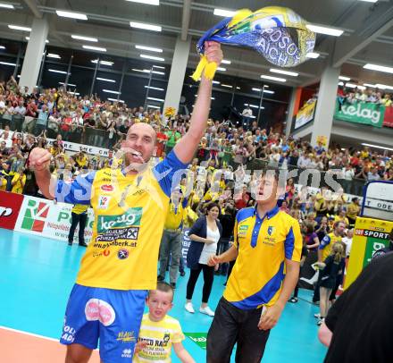 Volleyball. AVL Finalspiel. Aich/Dob gegen Hypo Tirol. Jubel Petkov Aleksandar(Aich/Dob). Bleiburg, 30.4.2013.
Foto: Kuess

---
pressefotos, pressefotografie, kuess, qs, qspictures, sport, bild, bilder, bilddatenbank