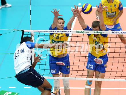 Volleyball. AVL Finalspiel. Aich/Dob gegen Hypo Tirol. Satler Rok, HRUSKA Michal  (Aich/Dob). Bleiburg, 30.4.2013.
Foto: Kuess

---
pressefotos, pressefotografie, kuess, qs, qspictures, sport, bild, bilder, bilddatenbank