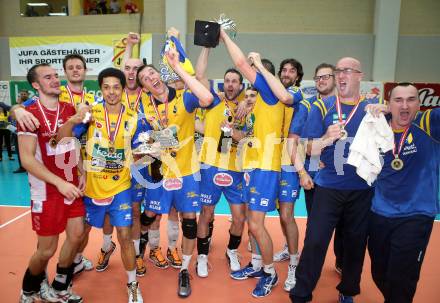 Volleyball. AVL Finalspiel. Aich/Dob gegen Hypo Tirol. Jubel (Aich/Dob). Bleiburg, 30.4.2013.
Foto: Kuess
---
pressefotos, pressefotografie, kuess, qs, qspictures, sport, bild, bilder, bilddatenbank