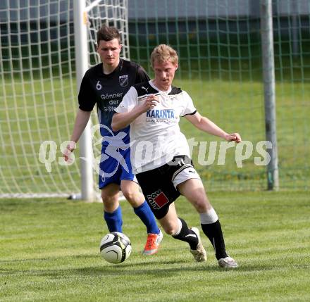 Fussball. Kaerntner Liga. Bleiburg gegen Steinfeld. Partl Rene (Bleiburg), Mailaender Ingo (Steinfeld).
Bleiburg, 1.5.2013.
Foto: Kuess
---
pressefotos, pressefotografie, kuess, qs, qspictures, sport, bild, bilder, bilddatenbank