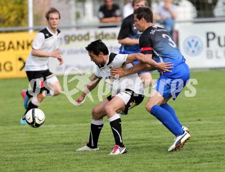 Fussball. Kaerntner Liga. Bleiburg gegen Steinfeld. Hota Almedin (Bleiburg), Pirker Thomas (K) (Steinfeld).
Bleiburg, 1.5.2013.
Foto: Kuess
---
pressefotos, pressefotografie, kuess, qs, qspictures, sport, bild, bilder, bilddatenbank