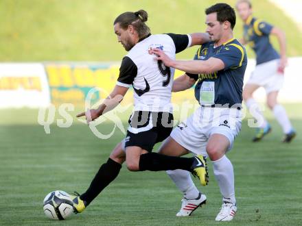 Fussball Kaerntner Liga. St. Veit gegen Maria Saal. Marco Taferner,  (St.Veit), Hannes Pickl (Maria Saal).
St. Veit, 3.5.2013.
Foto: Kuess
---
pressefotos, pressefotografie, kuess, qs, qspictures, sport, bild, bilder, bilddatenbank