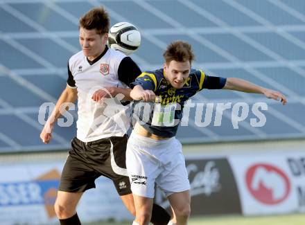 Fussball Kaerntner Liga. St. Veit gegen Maria Saal. Werner Buchhaeusl,  (St.Veit), Marco Hartlieb (Maria Saal).
St. Veit, 3.5.2013.
Foto: Kuess
---
pressefotos, pressefotografie, kuess, qs, qspictures, sport, bild, bilder, bilddatenbank