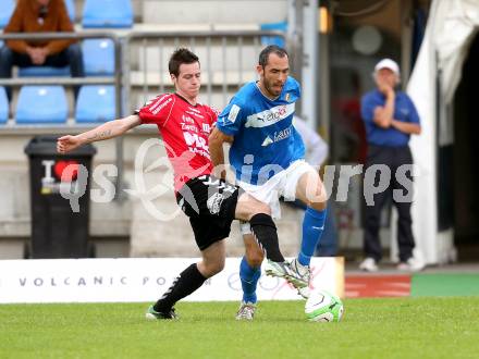 Fussball. Regionalliga. VSV gegen Feldkirchen SV. Prawda Christian (VSV), Vaschauner Kevin  (Feldkirchen). Villach, 7.5.2013.
Foto: Kuess
---
pressefotos, pressefotografie, kuess, qs, qspictures, sport, bild, bilder, bilddatenbank